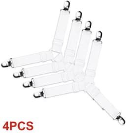 CHPN - HoesLaken spanners - Hoeslaken aanspannen - Dekbed spanner - 4 stuks - Wit - Dekbed Clips - Bed Laken Spanners - Universeel — thumbnail 2