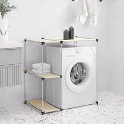 Wasmachine rek - Opbergrek - Wasmachine meubel - Opbouwmeubel - Toilet Rek - 87x55x90,5cm - Crème — thumbnail 1