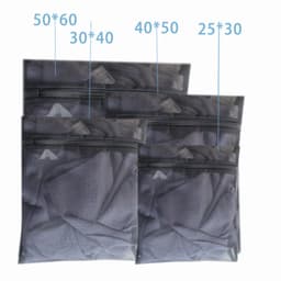 1 Set van 4 - Waszakken - Wasnetten - Bescherm je Wasgoed en Wasmachine - Waszak Wasmachine - Wasnet - 25*30cm,30*40cm,40*50cm,50*60cm - zwart - Polyester — thumbnail 3