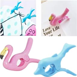 Strandlaken clips - 4 stuks plastic haringen voor strandlaken - winddichte wasknijpers - dubbele dikte - Nieuwigheid dekbedclips - ligbedden, ligstoelen, zwembadstoelen - waslijn — thumbnail 2