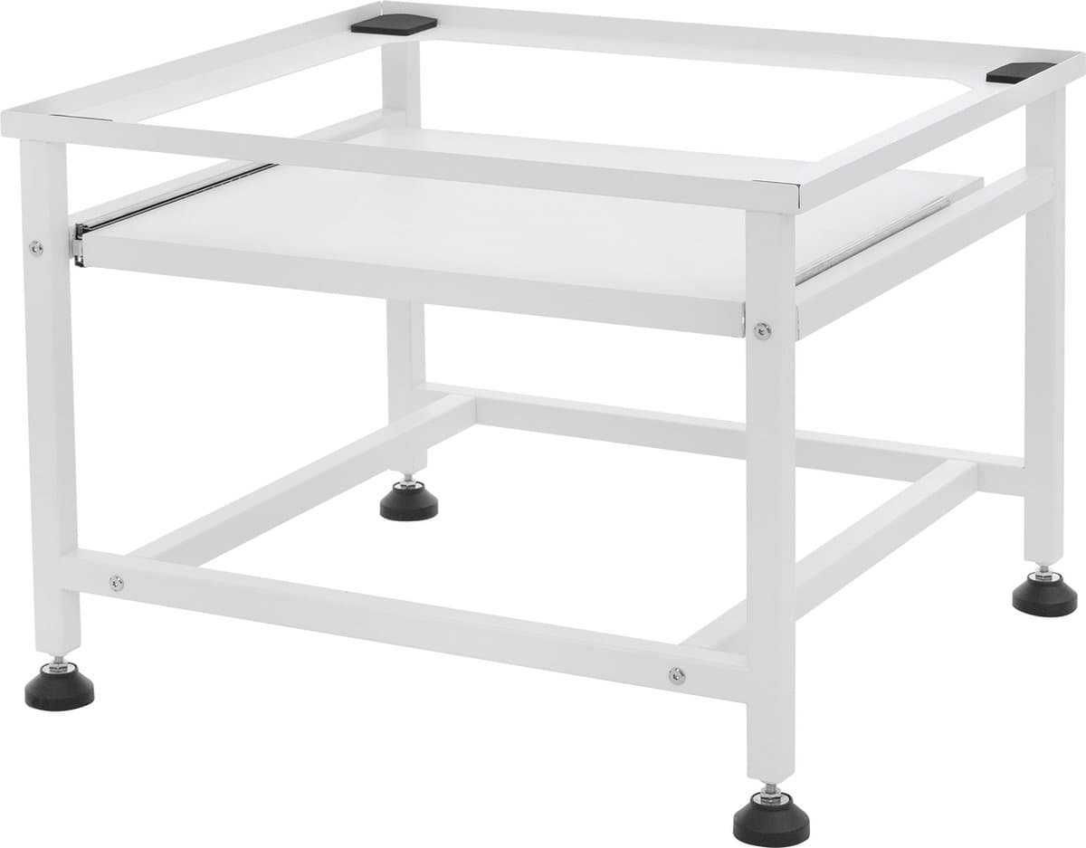 Wasmachine verhoger, Wasmachine Onderstel 62,5x53,5x45 cm met uitschuifbaar plateau in wit ML design — afbeelding 1