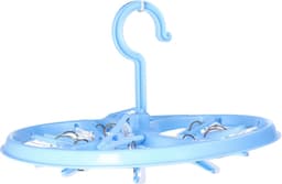 DID Droogcarrousel/droogmolen - 2x - blauw - met 12 knijpers - 26,5 cm — thumbnail 4