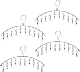 RVS Wasserij Kleerhanger met 10 Clips - Praktisch en Duurzaam - 4 Stuks — thumbnail 4
