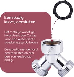 Fyveli - Y-stuk Kraansplitter - 3/4" - Verchroomd Messing - Waterverdeler Wasmachine en Vaatwasser — thumbnail 4