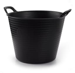 Plasticforte flexibele emmer/kuip - 3x - zwart - kunststof - rond - 25 liter - 42 x 38 x 33 cm - wasmanden - tuinafval - speelgoed — thumbnail 2