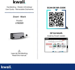 kwali.® Waslijn Uittrekbaar - Waslijndraad met stalen kern - Wasdraad - Wasrek alternatief - Roldrooglijn - Uittrekbare Waslijn - 8,8 m drooglengte — thumbnail 4