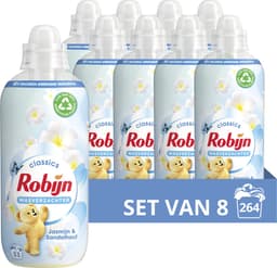 Robijn Classics Jasmijn & Sandelhout Wasverzachter - 8 x 33 wasbeurten - Voordeelverpakking — thumbnail 1
