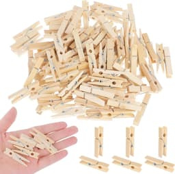 100 Stuks Houten Wasknijpers voor Foto's en Kleding - Creatieve DIY Decoratie en Wandversiering — thumbnail 1