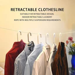 Intrekbare Waslijn - Draagbare Waslijn - Kleding Drogen - Roestvrij Materiaal - 4.2 meter - Zwart — thumbnail 2