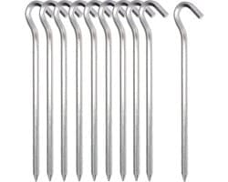 Stevige metalen tentpinnen van 7'' - 10 stuks, roestvrij en duurzaam voor kamperen, zeilen en outdoor activiteiten
