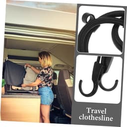 Reis Waslijn - Kledinglijn Draadloos - Kleding Drogen - Verstelbaar Touw - 137 cm - Zwart — thumbnail 2