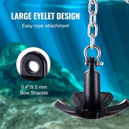 Rivieranker Gietijzer - Paddenstoelanker Bootanker - Veilige Verankering - Vinyl Gecoat - 54 kg - Zwart — thumbnail 4