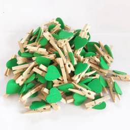 Mini Knijpers - Foto Clips - Decoratie Kaarten - Hartvormig Design - 50 Stuks - Groen — thumbnail 4