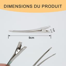 Metalen Haarspelden - Eendenbek Clips - Haar Stylen - Ergonomisch Ontwerp - 9 cm - Zilver — thumbnail 3