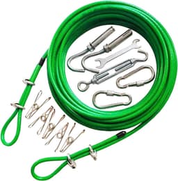 Waslijn Set Outdoor - Drooglijn Tuin - Kleding Drogen - Verdikte Stalen Kern - 10 m - Rood — thumbnail 2