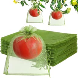 Fruitnetzakken - Beschermzakken Insectennet - Fruit Beschermen - Met Trekkoord - 15 x 20 cm - Groen — thumbnail 1
