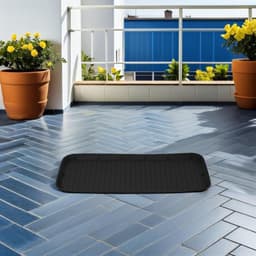 Paraplu Schoen Lekbak - Schoenenmat Hal - Voorkom Natte Vloeren - Waterdicht Antislip - 76 x 38 cm - Zwart — thumbnail 5