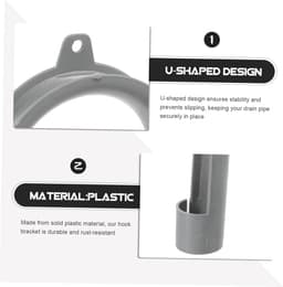 Afvoer Hanger - Slang Beugel - Wasmachine Aansluiten - Gereedschapsloos Monteren - 14 cm - Grijs — thumbnail 5