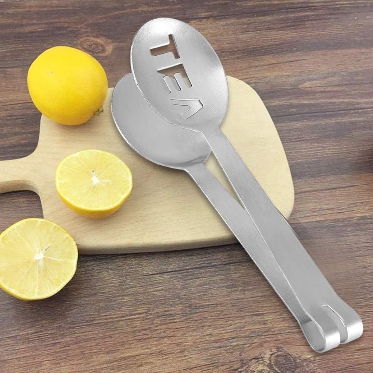 Mini Tangjes - Keukentangetjes Kruiden - Thee Zakjes Klemmen - Hittebestendig Roestvrij Staal - 12 cm Lengte - Zilverkleurig — afbeelding 1