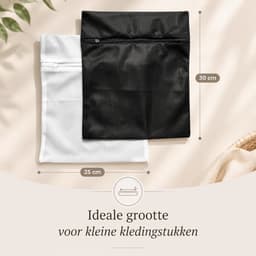 Waszakken Set van 4 – Zwart & Wit – 25x30 cm – Stevige Rits – Beschermt Kleding – Hoogwaardig Polyester - Wasmachine - Donker Wasgoed - georganiseerde bagage - huishoudaccessoires — thumbnail 3