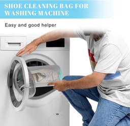 Schoen Wasmachine Tas - Schoen Schoonmaak - Schoenen Wassen - Beschermt Machine - 2 Stuks - Grijs — thumbnail 5