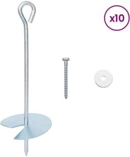 vidaXL - Aardanker - 10 - pcs - Zilverkleurig - Ø10 - x - 30 - cm — thumbnail 5