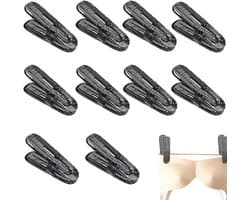 Wasknijpers - Drogerclips Kledingklemmen - Kleding Drogen - Winddicht Ontwerp - 10 stuks - Transparant Grijs