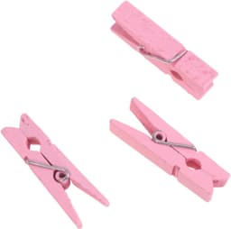 Houten Clips - Decoratieve Knijpers - Fotodisplay Maken - Natuurlijk Hout - 100 Stuks - Roze — thumbnail 1
