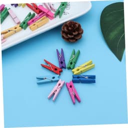 Mini Houten Knijpers - Kleine Clips - Foto's Ophangen - Natuurlijk Hout - 30 Stuks - Pastel Kleuren — thumbnail 3