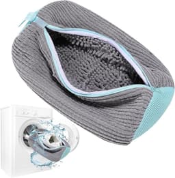 Waszak voor Schoenen met Rits, Herbruikbare Wasnet voor Sneakers en Sportschoenen, 39 x 19 cm, Grijs Blauw, Ideaal voor Wasmachine en Bescherming — thumbnail 1