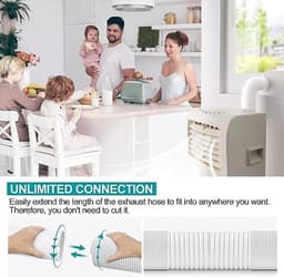 Allecto - Flexibele airconditioner afvoerslang - Duurzaam materiaal - Eenvoudig te installeren - 13cm x 2M - Ventilatieoplossing - Geschikt voor di... — thumbnail 5