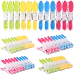 Multicolored Plastic Towel Clips - 48 Stuks Antislip Kledingknijpers voor Strandhanddoeken, Huishoudelijke en Buitengebruik Kledinghangers — thumbnail 1