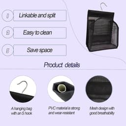 Ophangbare Klemmen Zak - Grote Capaciteit Opbergtas voor Wasgoed, Make-up & Reisaccessoires — thumbnail 3