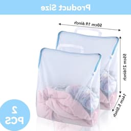 Grote wasnetten met handvatten en rits voor ondergoed, delicate sweaters en beddengoed - 50 x 55 cm, set van 2 — thumbnail 4