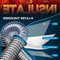 Afvoerslang - Flexibele buis - Luchtgeleiding - Hittebestendig materiaal - 150 mm x 2.5 m - Zilver — thumbnail 5