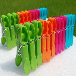 Kledingklemmen - Wasknijpers - Kleding Drogen - Sterke Klemkracht - 12 stuks - Gemengde Kleur — thumbnail 5