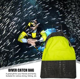 Diving Bag - Vis Vangzak - Onderwater Vissen - Eén Hand Bediening - Lichtgewicht - Fluorescerend Geel — thumbnail 4