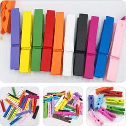 Houten Klemmen - Kleurrijke Clips - Foto's Ophangen - Duurzaam Houtmateriaal - 50 Stuks - Multicolor — thumbnail 5