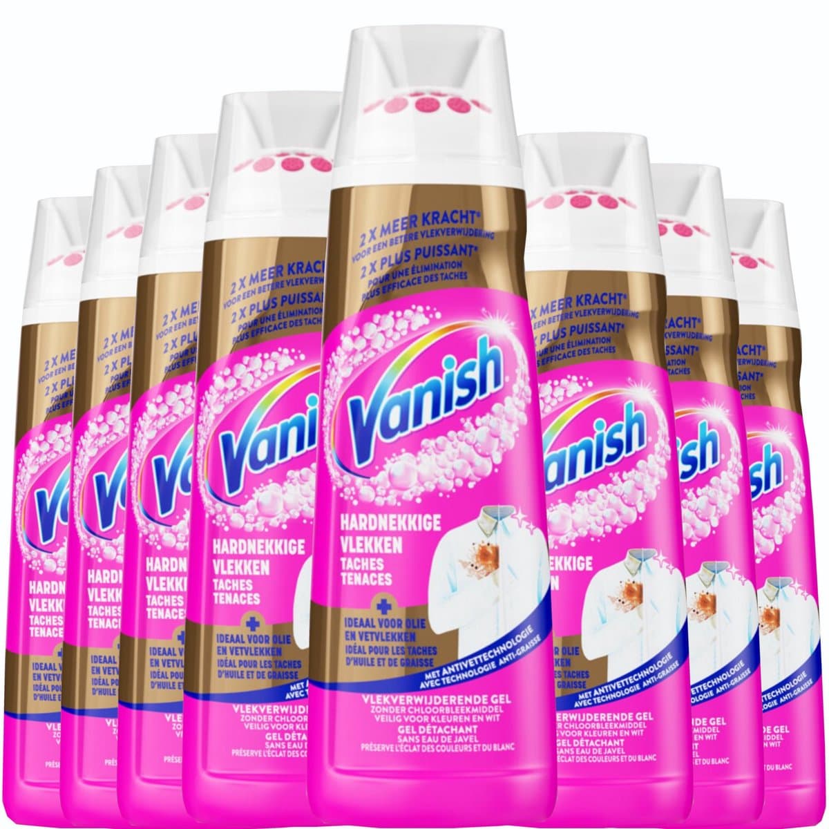 Vanish Oxi Action Gold Powergel Vlekverwijderaar - 200ml x8 — afbeelding 1