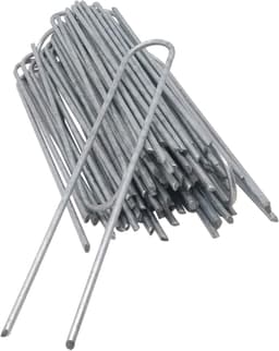 Grondankers U-vorm - Tuinharingen ankers - Tuin vastzetten - Verzinkt staaldraad - 100 stuks 200mm - Zilver — thumbnail 2