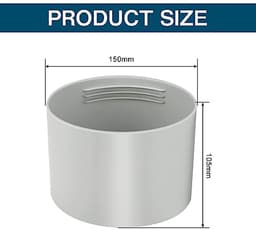 Afvoerslang - Uitlaatslang - Airco Ventilatie - Adapter 150mm - 16cm Pakket - Grijs — thumbnail 3
