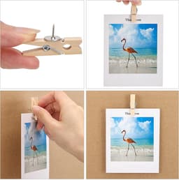Houten Duwspelden - Clip Punaise - Foto's Ophangen - Schadevrije Bevestiging - 50 Stuks - Houtkleur — thumbnail 3