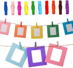 Houten Klemmen - Kleine Knijpers - Decoratie Ophangen - Milieuvriendelijk Materiaal - 50 Stuks - Kleurrijk — thumbnail 4