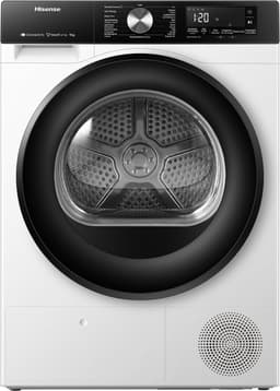 Hisense DH3S902BWCC - Condensdroger - 9 kg - Vrijstaand - Voorbelading - Warmtepomp - Wit - Draaiknop - TouchControl - 63 dB(A) - Ion Refresh - Allergy Care - Auto Dry — thumbnail 1