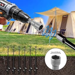 2 stuks 46 cm grondankers voor zware omstandigheden bij harde wind - grondpennen met schroefbevestiging voor stacaravans, schommels, tenten, carports en tuinhuisjes — thumbnail 2
