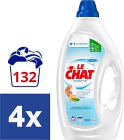Le Chat Gel Sensitive - Vloeibaar Wasmiddel - 4 x 33 Wasbeurten - 132 Wasbeurten - Voordeelverpakking — thumbnail 3