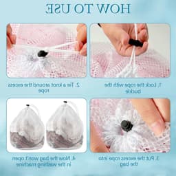 Set van 2 wasnetten met trekkoord voor delicate kleding, ideaal voor wasmachine en reizen, 19.7"x23.7"/23.7"x31.5 — thumbnail 3