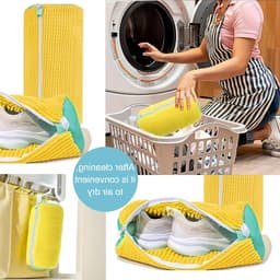 Waszak voor Schoenen - Herbruikbare en Duurzame Waszak voor Sport- en Net schoenen - 19 x 39 cm Geel, Ideaal voor de Wasmachine — thumbnail 3
