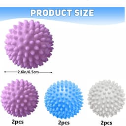 6 stuks wasballen voor de wasmachine - droogballen - wasballen voor de wasmachine - droogballen voor de wasdroger - herbruikbaar - voor het reinigen van kleding thuis — thumbnail 3