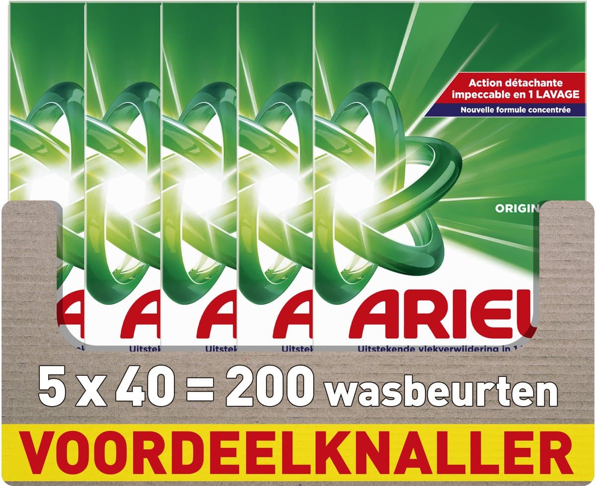 Ariel Snel Oplosbaar Waspoeder Original - 5 x 40 Wasbeurten — afbeelding 1